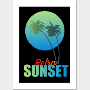 Retro sunset Posters and Art